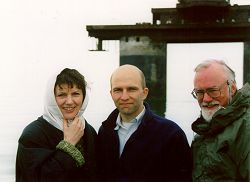 Left to right - Monica McCabe, Gary Smith and John McCabe at Knock John fort. Photo © Gary Smith