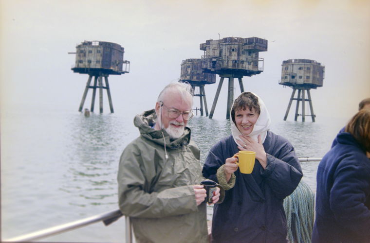 John and Monica McCabe visiting the Maunsell Forts. Photo © Gary Smith